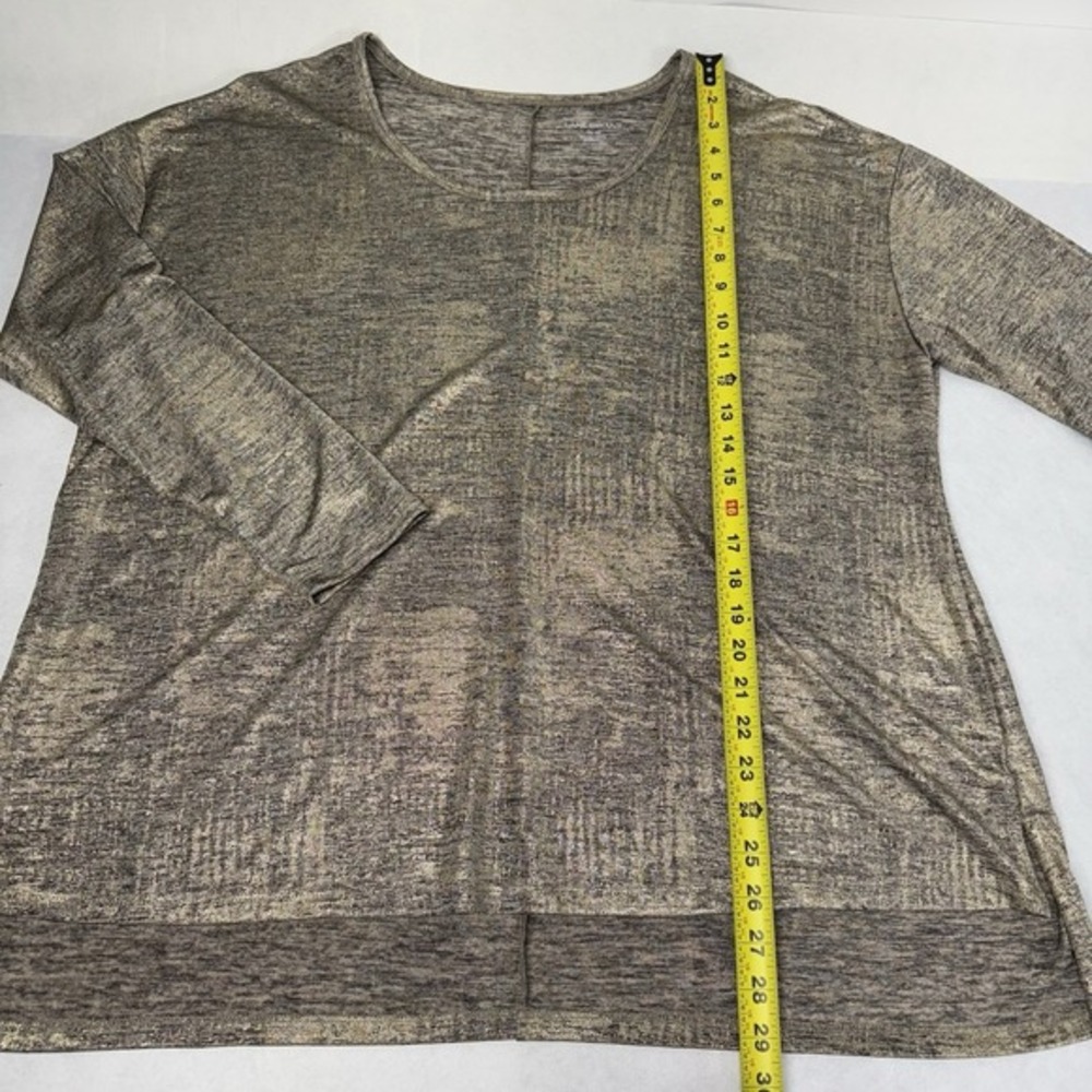 Lane Bryant Plus 18 / 20 Metallic Gold/Black Long Sleeve Scoop Neck Tunic Top‎ - Picture 10 of 12